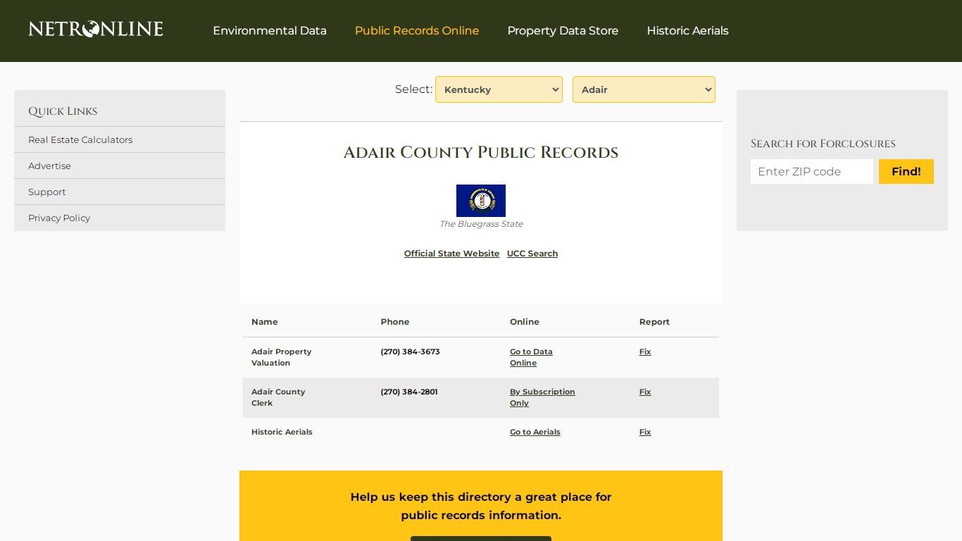 Adair County Public Records - NETROnline.com